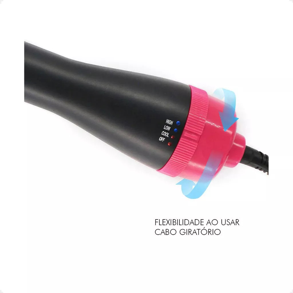 Escova Modeladora e Secadora 4 Em 1 Profissional 1200w Seca Alisa Modela Cabelo 110v