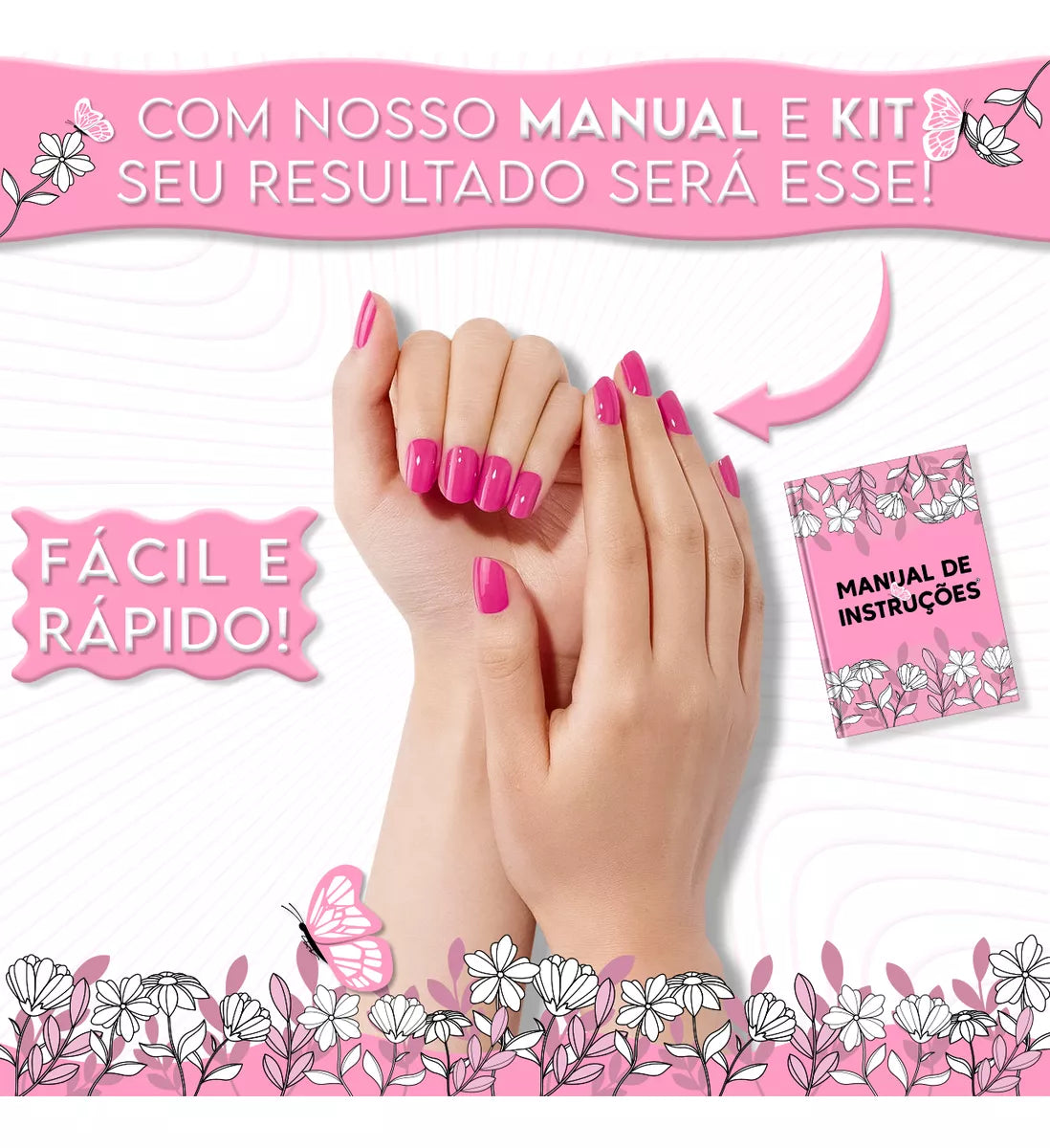 Kit Alongamento Unha Gel Cabine Lixadeira Elétrica Luminária