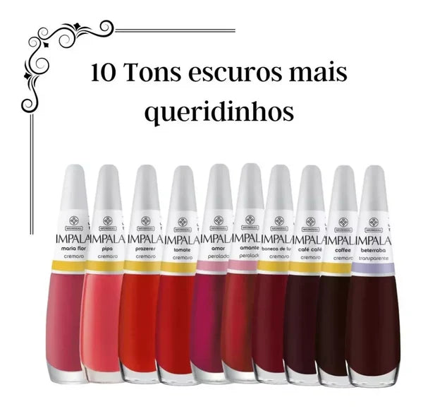 Kit 30 Esmaltes Impala Unha Mãos Pés Manicure Atacado