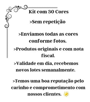 Kit 30 Esmaltes Impala Unha Mãos Pés Manicure Atacado