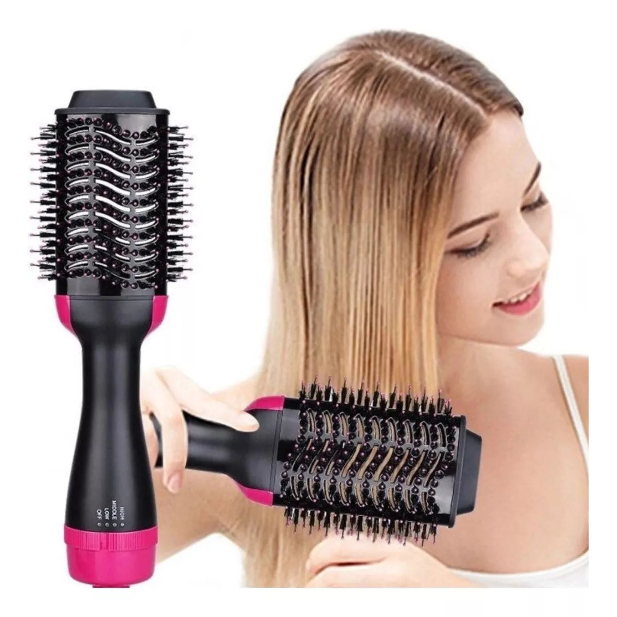 Escova Modeladora e Secadora 4 Em 1 Profissional 1200w Seca Alisa Modela Cabelo 110v