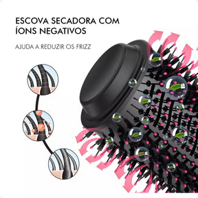 Escova Modeladora e Secadora 4 Em 1 Profissional 1200w Seca Alisa Modela Cabelo 110v